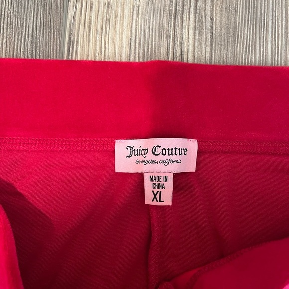 NWOT Juicy Couture Velour Red Flare Pants - Picture 2 of 3